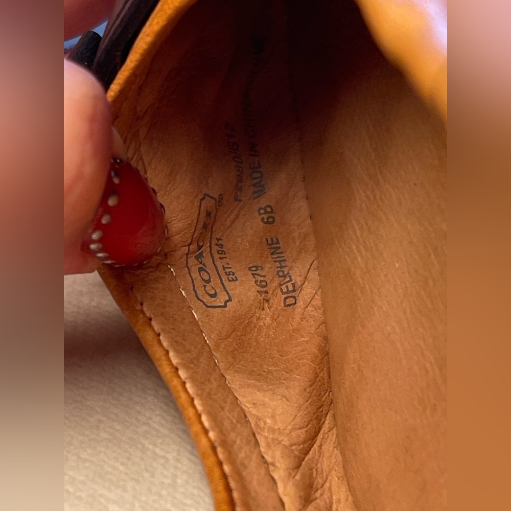 Coach Delphine Flats Tan and Black Flats with side Buckle Detail - Picture 5 of 6
